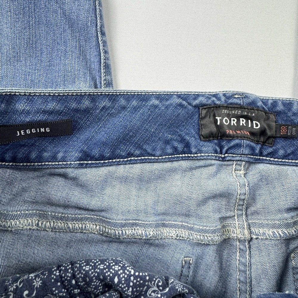 Torrid Women's 18R Premium Jeggings Distressed Side Stripe Skinny Jeans Stretch‎ - Picture 10 of 10